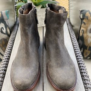 H.S. Trask distressed leather booties.